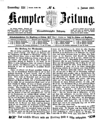 Kemptner Zeitung Donnerstag 1. Januar 1857
