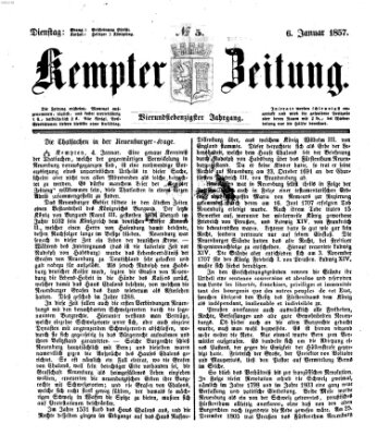 Kemptner Zeitung Dienstag 6. Januar 1857