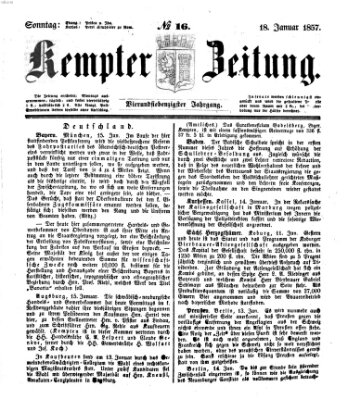 Kemptner Zeitung Sonntag 18. Januar 1857