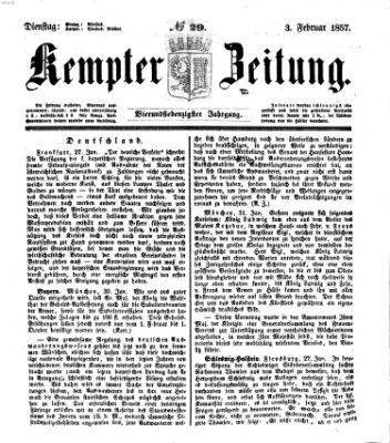 Kemptner Zeitung Dienstag 3. Februar 1857