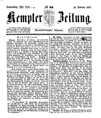 Kemptner Zeitung Donnerstag 19. Februar 1857