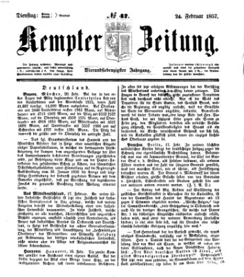 Kemptner Zeitung Dienstag 24. Februar 1857