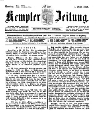 Kemptner Zeitung Sonntag 1. März 1857