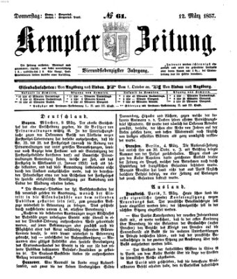 Kemptner Zeitung Donnerstag 12. März 1857