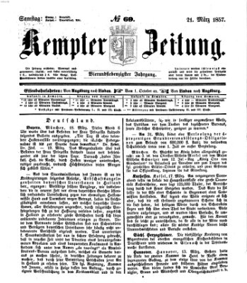 Kemptner Zeitung Samstag 21. März 1857