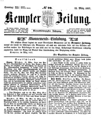 Kemptner Zeitung Sonntag 22. März 1857