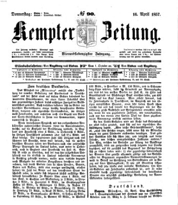 Kemptner Zeitung Donnerstag 16. April 1857