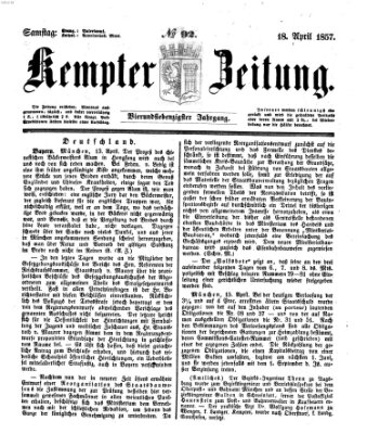 Kemptner Zeitung Samstag 18. April 1857