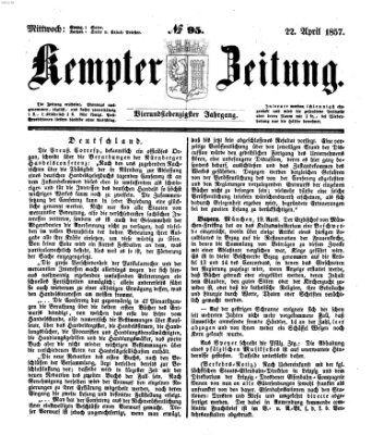 Kemptner Zeitung Mittwoch 22. April 1857