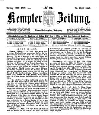 Kemptner Zeitung Freitag 24. April 1857