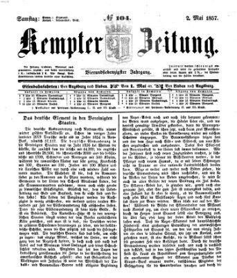 Kemptner Zeitung Samstag 2. Mai 1857