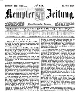 Kemptner Zeitung Mittwoch 13. Mai 1857