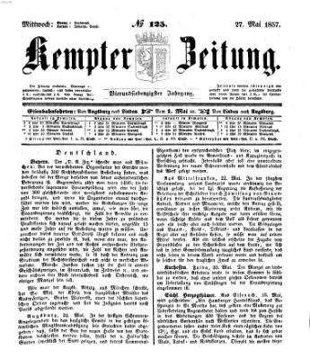 Kemptner Zeitung Mittwoch 27. Mai 1857