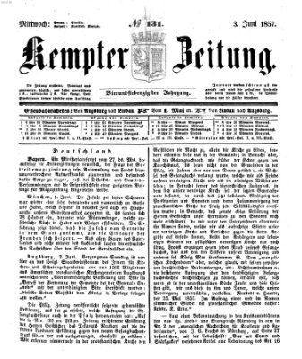 Kemptner Zeitung Mittwoch 3. Juni 1857