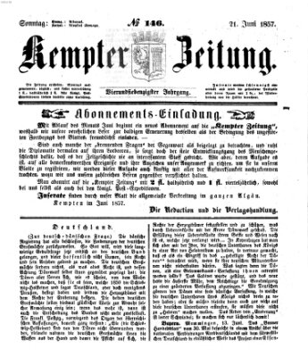 Kemptner Zeitung Sonntag 21. Juni 1857