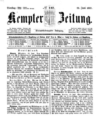 Kemptner Zeitung Dienstag 23. Juni 1857