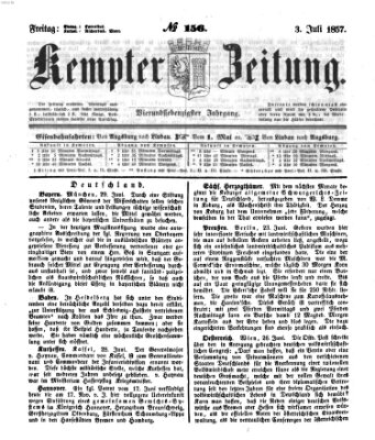 Kemptner Zeitung Freitag 3. Juli 1857