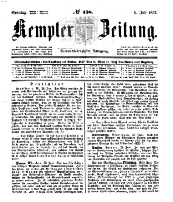 Kemptner Zeitung Sonntag 5. Juli 1857