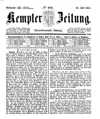 Kemptner Zeitung Mittwoch 22. Juli 1857