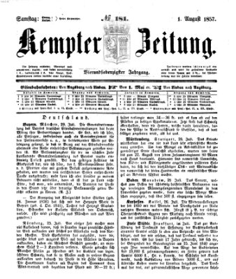 Kemptner Zeitung Samstag 1. August 1857