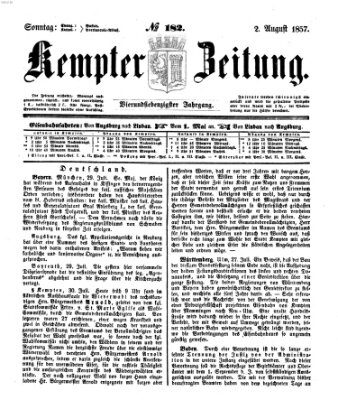 Kemptner Zeitung Sonntag 2. August 1857