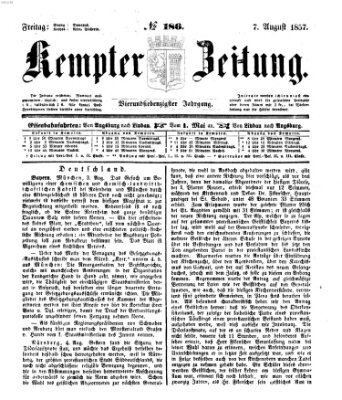 Kemptner Zeitung Freitag 7. August 1857