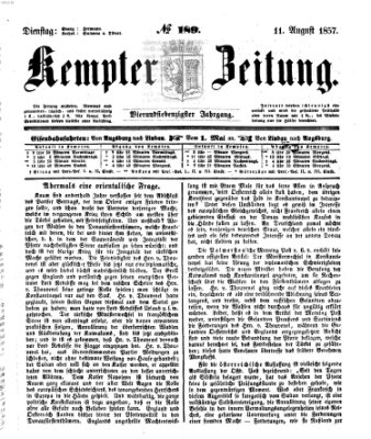 Kemptner Zeitung Dienstag 11. August 1857