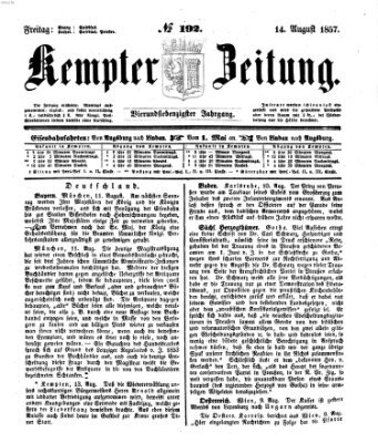 Kemptner Zeitung Freitag 14. August 1857