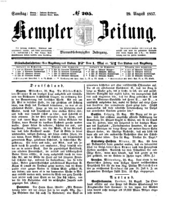 Kemptner Zeitung Samstag 29. August 1857