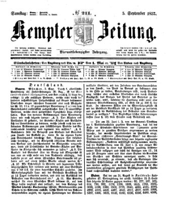 Kemptner Zeitung Samstag 5. September 1857