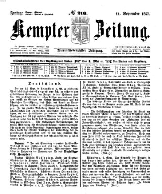 Kemptner Zeitung Freitag 11. September 1857