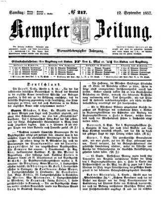 Kemptner Zeitung Samstag 12. September 1857