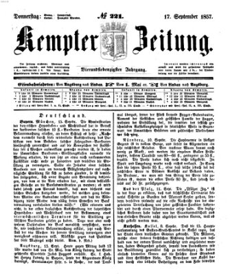 Kemptner Zeitung Donnerstag 17. September 1857