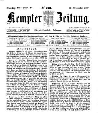 Kemptner Zeitung Samstag 19. September 1857