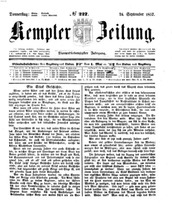 Kemptner Zeitung Donnerstag 24. September 1857