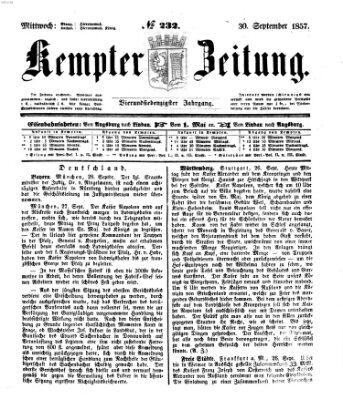 Kemptner Zeitung Mittwoch 30. September 1857