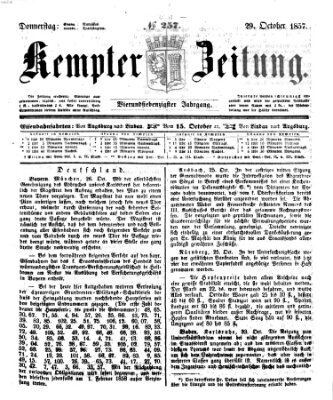 Kemptner Zeitung Donnerstag 29. Oktober 1857