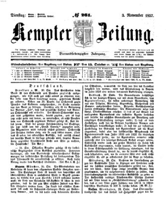 Kemptner Zeitung Dienstag 3. November 1857