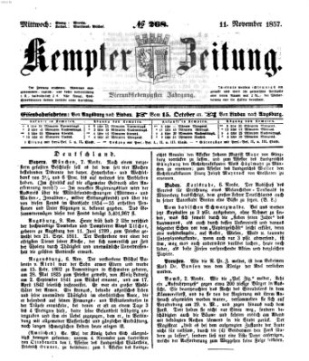 Kemptner Zeitung Mittwoch 11. November 1857