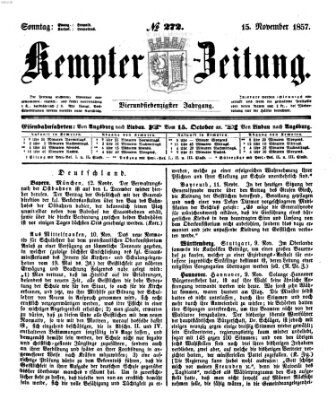 Kemptner Zeitung Sonntag 15. November 1857