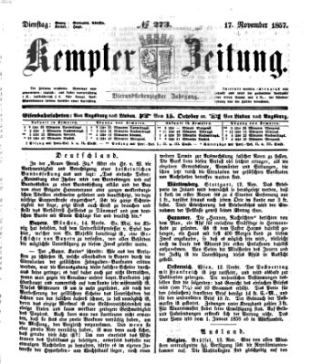 Kemptner Zeitung Dienstag 17. November 1857