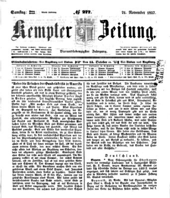 Kemptner Zeitung Samstag 21. November 1857