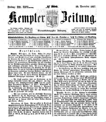 Kemptner Zeitung Freitag 18. Dezember 1857