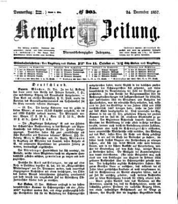 Kemptner Zeitung Donnerstag 24. Dezember 1857