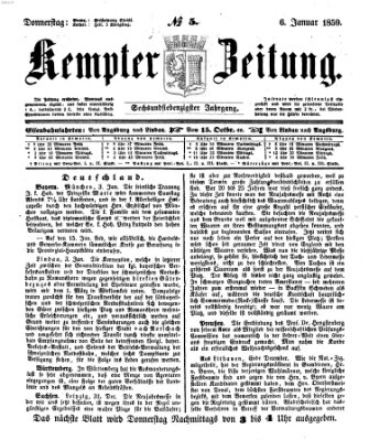 Kemptner Zeitung Donnerstag 6. Januar 1859