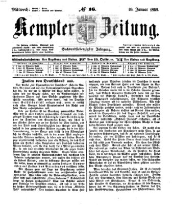 Kemptner Zeitung Mittwoch 19. Januar 1859