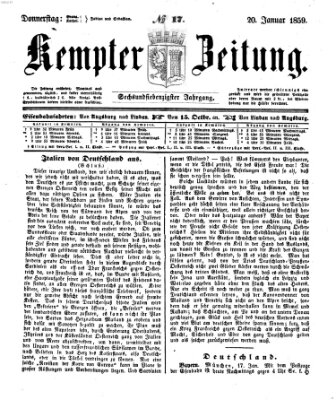 Kemptner Zeitung Donnerstag 20. Januar 1859