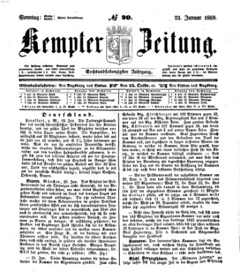 Kemptner Zeitung Sonntag 23. Januar 1859