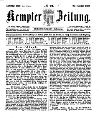 Kemptner Zeitung Dienstag 25. Januar 1859