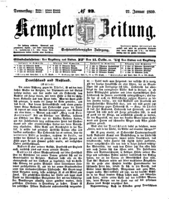 Kemptner Zeitung Donnerstag 27. Januar 1859